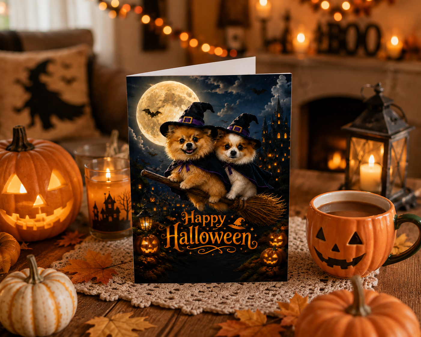 Happy Halloween – Kuki & Muffin Witch Halloween Greeting Card